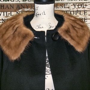 Mink collar coat